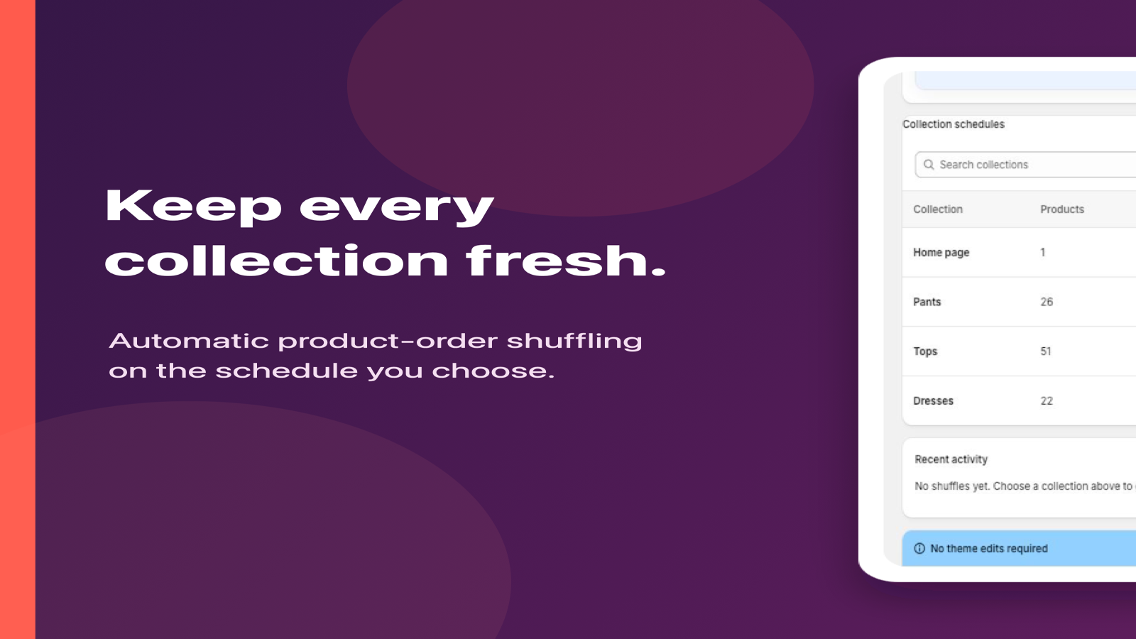 CollectionShuffler schedule dashboard with automatic collection-order controls.